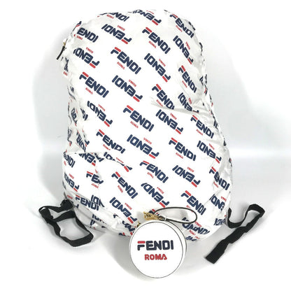 Fendi Backpack Nylon White Backpack Bag Fila Collaboration Women