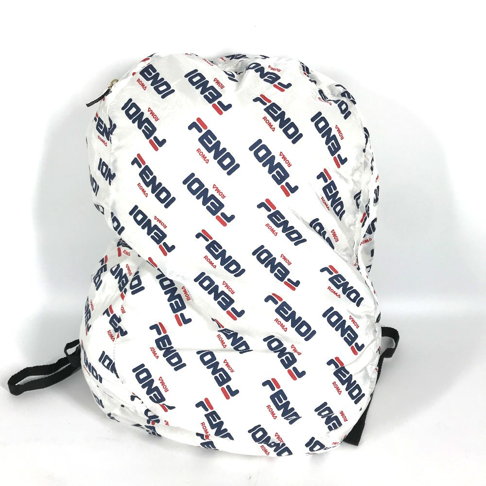 Fendi Backpack Nylon White Backpack Bag Fila Collaboration Women