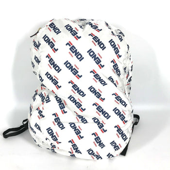 Fendi Backpack Nylon White Backpack Bag Fila Collaboration Women