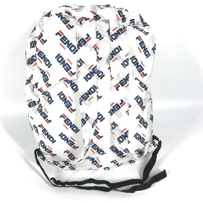 Fendi Backpack Nylon White Backpack Bag Fila Collaboration Women