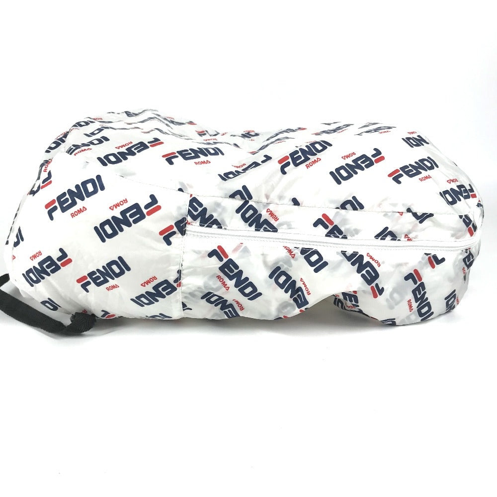 Fendi Backpack Nylon White Backpack Bag Fila Collaboration Women