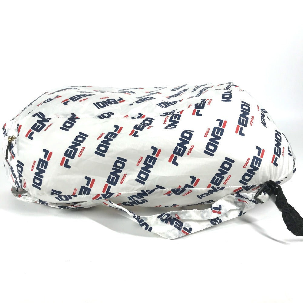 Fendi Backpack Nylon White Backpack Bag Fila Collaboration Women
