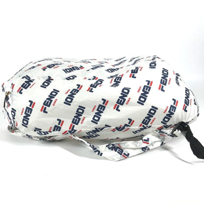 Fendi Backpack Nylon White Backpack Bag Fila Collaboration Women