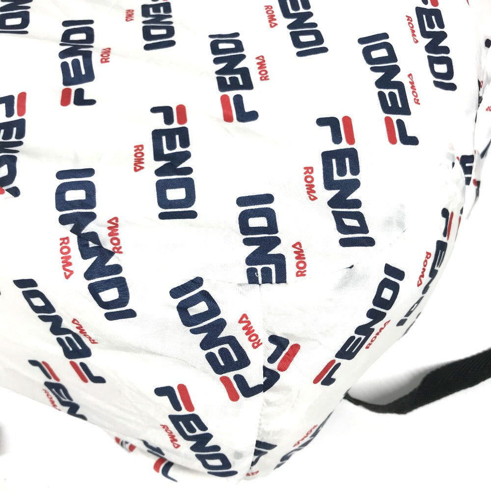 Fendi Backpack Nylon White Backpack Bag Fila Collaboration Women