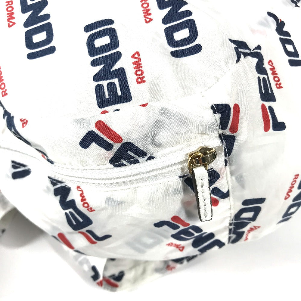 Fendi Backpack Nylon White Backpack Bag Fila Collaboration Women