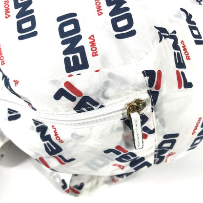 Fendi Backpack Nylon White Backpack Bag Fila Collaboration Women