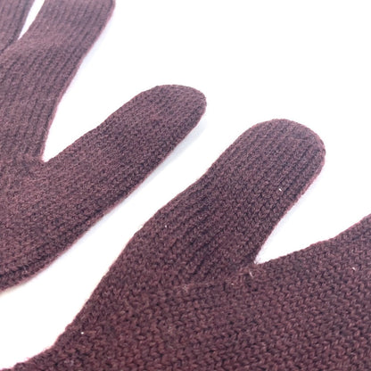 Fendi Gloves Wool Purple Logo Zucca Women