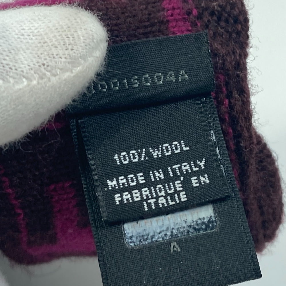 Fendi Gloves Wool Purple Logo Zucca Women