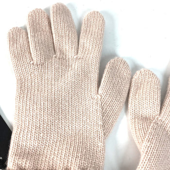 Fendi Gloves Fxy574 Wool Light Pink Logo Women