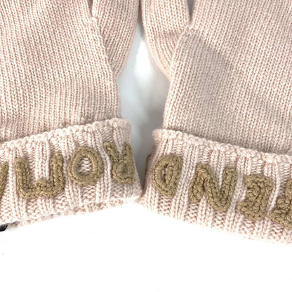 Fendi Gloves Fxy574 Wool Light Pink Logo Women