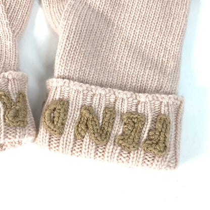 Fendi Gloves Fxy574 Wool Light Pink Logo Women
