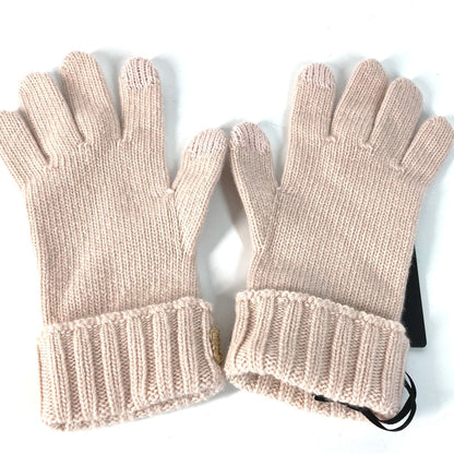 Fendi Gloves Fxy574 Wool Light Pink Logo Women