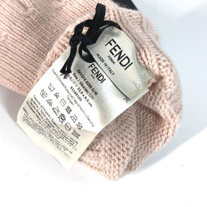Fendi Gloves Fxy574 Wool Light Pink Logo Women