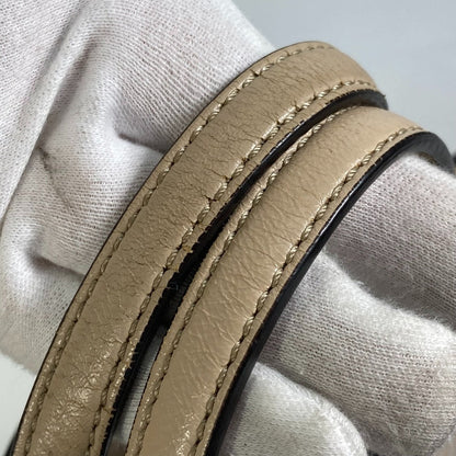Fendi Shoulder Bag 8Bt303 Leather / Suede Beige Zucca Handbag Flip Flip Large Ff Logo Strap Women