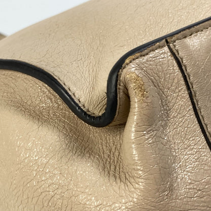 Fendi Shoulder Bag 8Bt303 Leather / Suede Beige Zucca Handbag Flip Flip Large Ff Logo Strap Women