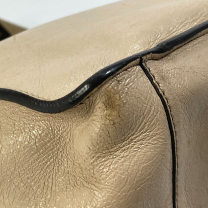 Fendi Shoulder Bag 8Bt303 Leather / Suede Beige Zucca Handbag Flip Flip Large Ff Logo Strap Women