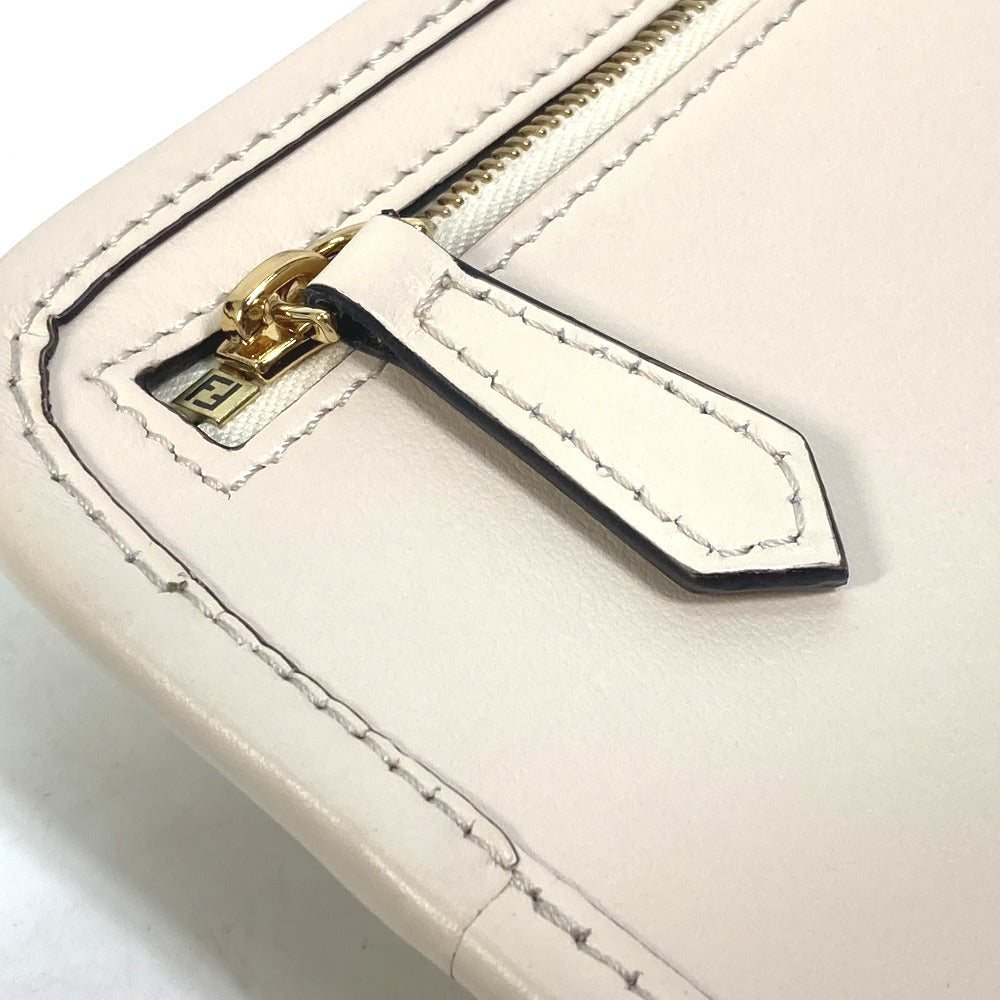 Fendi Pouch 7As131 Viscose/Leather Beige Smartphone Case Zucca Logo Phone Pouch, Smartphone Pouch
