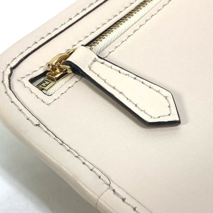 Fendi Pouch 7As131 Viscose/Leather Beige Smartphone Case Zucca Logo Phone Pouch, Smartphone Pouch
