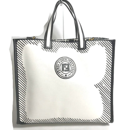 Fendi Tote Bag 8Bh357 Coated Canvas White Joshua Vides Collaboration Shopper Bag Mens