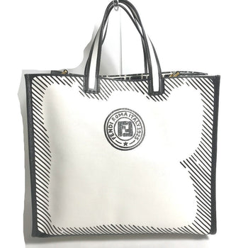 Fendi Tote Bag 8Bh357 Coated Canvas White Joshua Vides Collaboration Shopper Bag Mens