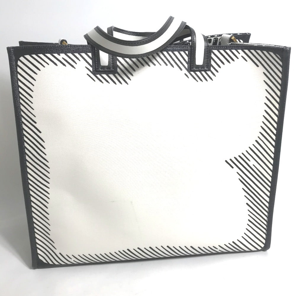 Fendi Tote Bag 8Bh357 Coated Canvas White Joshua Vides Collaboration Shopper Bag Mens