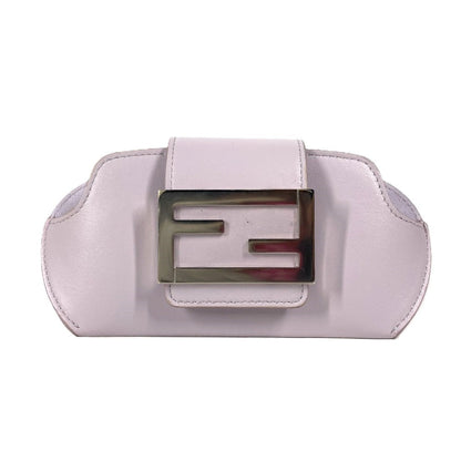 Fendi Pouch 7As069 Leather Light Purple Eyewear Glasses Sunglasses Case Ff Logo Glasses Case Women