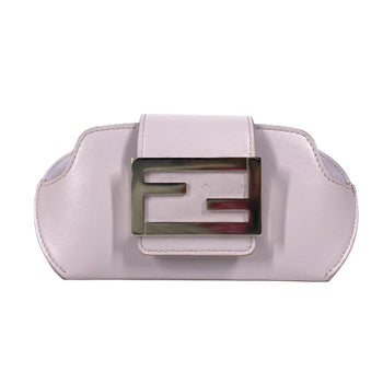 Fendi Pouch 7As069 Leather Light Purple Eyewear Glasses Sunglasses Case Ff Logo Glasses Case Women