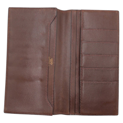 Hermes Bill Compartment Leather Camel Brown Bill Compartment Bifold Wallet Citizen Twill Mens