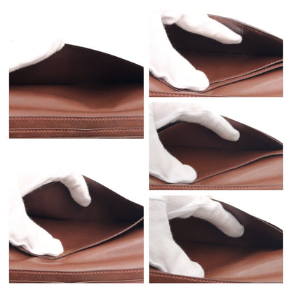 Hermes Bill Compartment Leather Camel Brown Bill Compartment Bifold Wallet Citizen Twill Mens