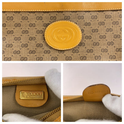 Gucci Tote Bag 002 983 0163 Gg Supreme Canvas, Leather Brown Beige Gold Metal Tote Bag Shoulder Bag