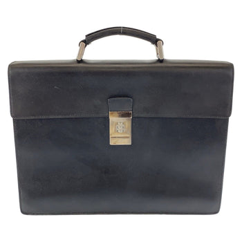 Prada Business Bag Leather Black Silvermetal Business Bag, Briefcase, A4 Storage Safiano Mens