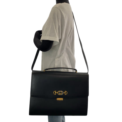 Gucci Business Bag 581531 Calfskin Black Goldmetal Zumi