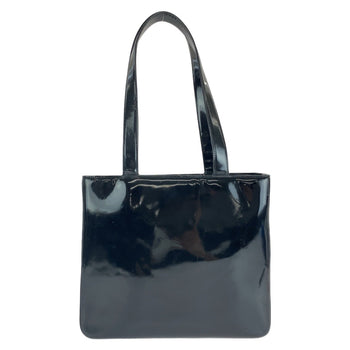 Chanel Tote Bag Enamel Black Gold Metal