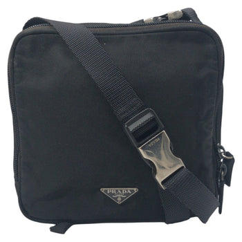 Prada Shoulder Bag Nylon Black Shoulder Bag Unisex Test Triangular Logo Mens