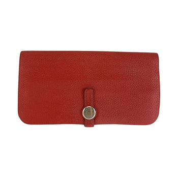Hermes Long Wallet Purse Togo Rouge Grenat Red Long Wallet Purse Long Wallet Unisex Dogon Long Women