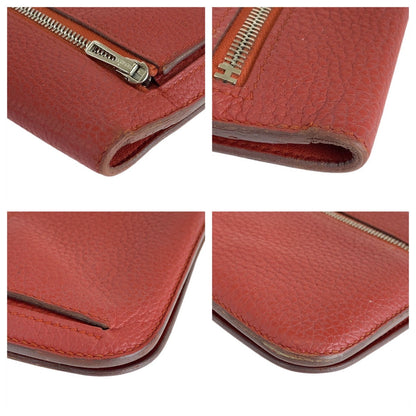 Hermes Long Wallet Purse Togo Rouge Grenat Red Long Wallet Purse Long Wallet Unisex Dogon Long Women
