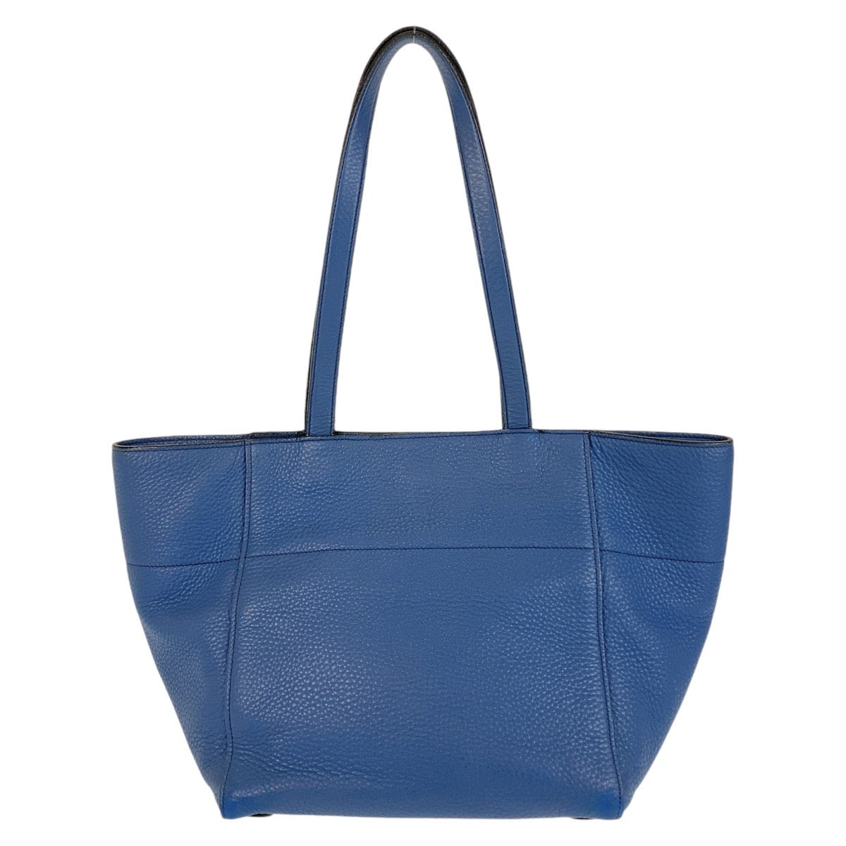 Prada Tote Bag Leather Blue Goldmetal Tote Bag Shoulder Bag Triangle With Logo Women