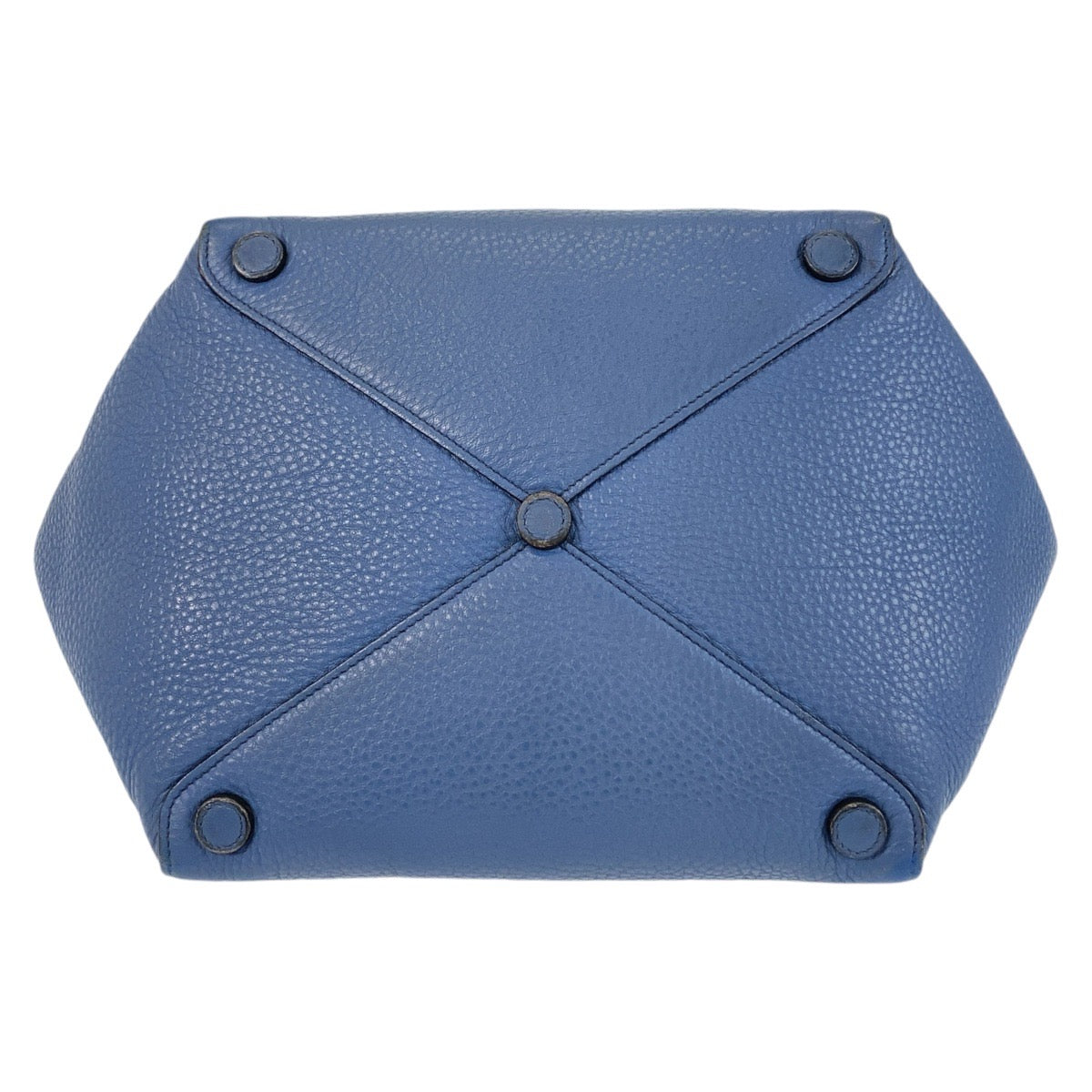Prada Tote Bag Leather Blue Goldmetal Tote Bag Shoulder Bag Triangle With Logo Women