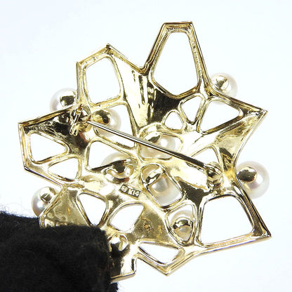 Mikimoto Brooch K14 Yellow Gold Gold Women