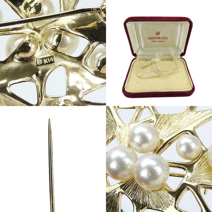 Mikimoto Brooch K14 Yellow Gold Gold Women