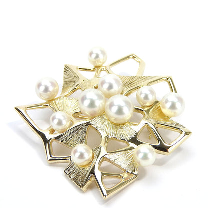Mikimoto Brooch K14 Yellow Gold Gold Women
