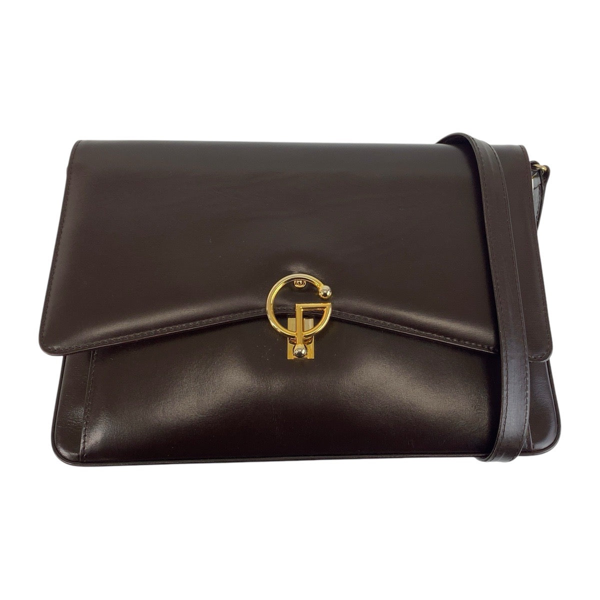 Gucci Shoulder Bag Leather Brown Gold Metal Shoulder Bag Messenger Bag Women