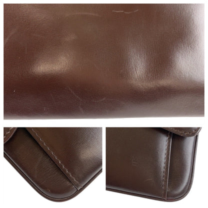 Gucci Shoulder Bag Leather Brown Gold Metal Shoulder Bag Messenger Bag Women