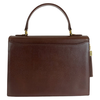 Valentino Garavani Handbag Leather Brown Gold Metal Kelly Style Tassel Women