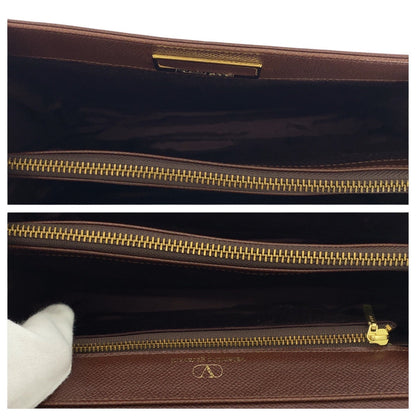 Valentino Garavani Handbag Leather Brown Gold Metal Kelly Style Tassel Women