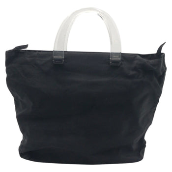 Prada Handbag Nylon Black Black Handbag Tote Bag Test Triangular Logo Women