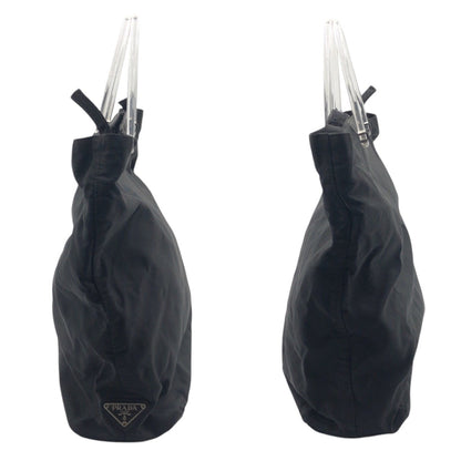 Prada Handbag Nylon Black Black Handbag Tote Bag Test Triangular Logo Women