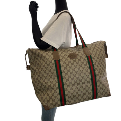 Gucci Boston Duffel Bag 89 19 012 Gg Supreme Canvas Beige Brown Boston Duffel Bag Shoulder Bag Old