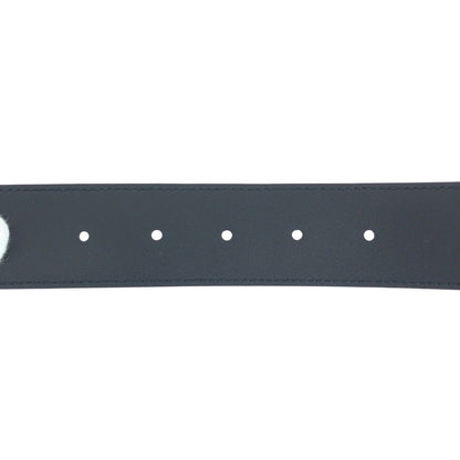 Gucci Belt 370543 Leather Black Belts Unisex Interlocking Mens 30