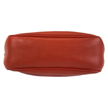 Gucci Shoulder Bag 308364 Leather Red Gold Metal Crossbody Shoulder Bag Pochette Soho Interlocking
